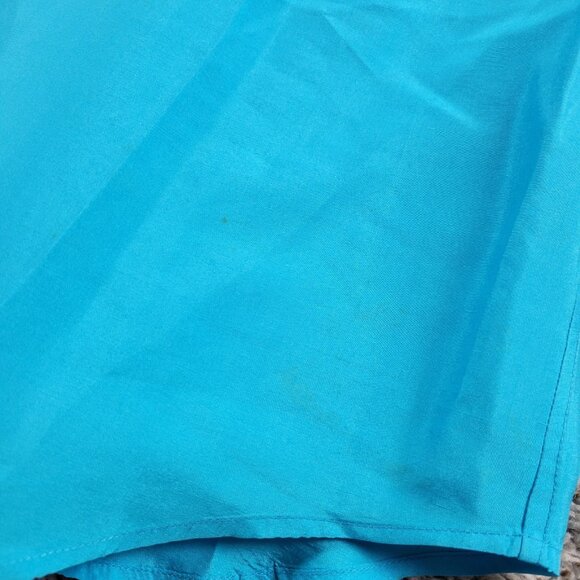 LAUREN Ralph Lauren Shirt Womens Medium Blue Silk Button Up Long Sleeve Stains - Picture 5 of 11